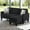 Black01, variant on Gewnee Light Grey 69.88” L-Shaped Sofa, Corduroy Reversible Ottoman with Cup Holders for Home/Office