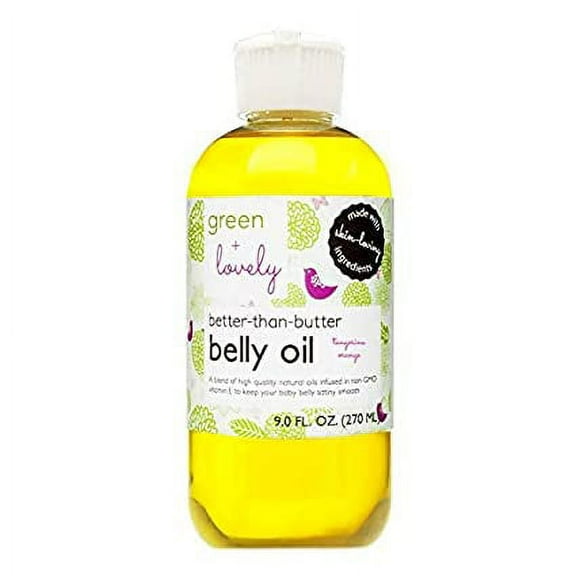 Better than Butter Belly Oil(Tangerine) | Pregnancy Stretch Mark Prevention | 9 fl oz. Lasts for up to 6 Months | Natural Oil and Vitamin E Enriched for Amazing Skin Pre/Post Pregnancy