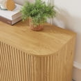 thumbnail image 4 of UZUGUL 4-Door Fluted TV Stand, Wood Color, Handle-less, Wave Groove, Adjustable Shelf, Modern, 4 of 9