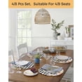 thumbnail image 5 of 15 Inch Round Placemats Set of 6, Easter Non Slip Heat Insulation PP Table Mats, Spring Bunny Feet Flowers Eggs Black Buffalo Plaid Washable Place Mats for Kitchen Dining Party Table Decor, 5 of 7