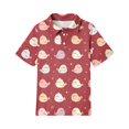 thumbnail image 4 of Girls Back to School Uniform Short Sleeve Henley Cute Cartoon Animal Print T Shirts Button Closure Active Causal Polo Shirts, 140, 4 of 5