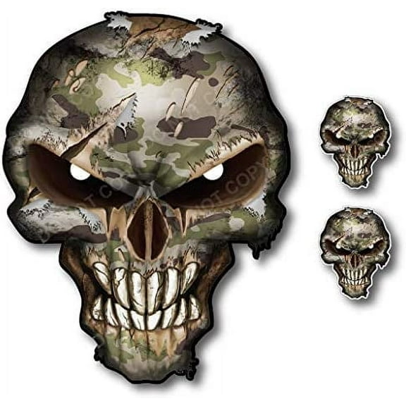 Camouflage Skull Decal Army Car Truck Military Sticker TGL Thin Green Line Army Marine Corps Navy Air Force Coast Guard