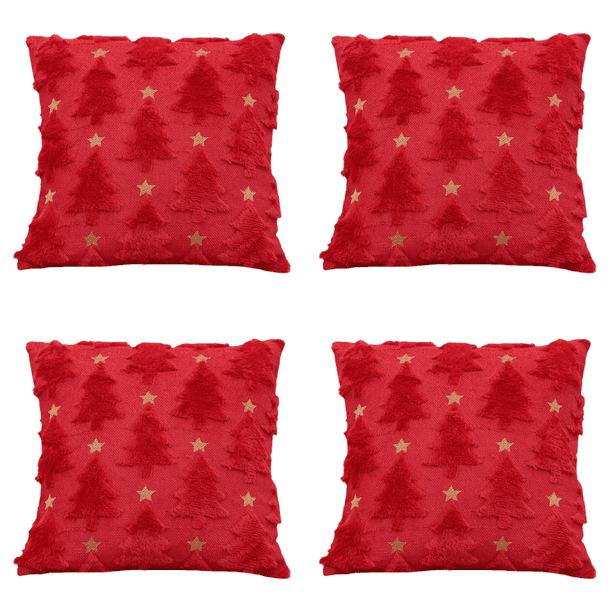 Fundas Almohada Navidad 45x45 Cm Funda Felpa (A) Rojo