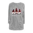 thumbnail image 4 of Fleece Sherpa Pullover for Women Christmas Gnomes Printed Casual Crewneck Pullover Winter Warm Faux Fur Sweatshirts Loungwear Tops with Pocket, 4 of 4