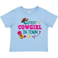 thumbnail image 3 of Inktastic Cutest Cowgirl in Town with Cowgirl Hat and Boots Girls Toddler T-Shirt, 3 of 5