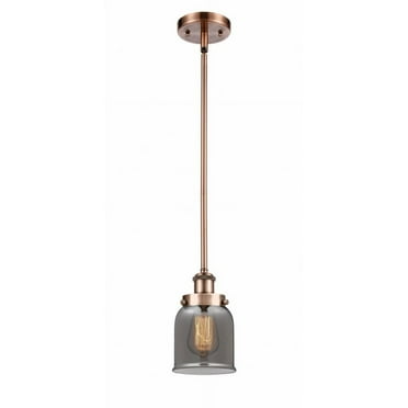 916-1S-AC-G53-Innovations Lighting-Bell - 1 Light Stem Hung Mini Pendant In Industrial Style-10 Inches Tall and 5 Inches Wide-Antique Copper