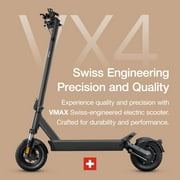 VMAX Electric Scooter - VX4 LT, Swiss Engineered Electric Scooters for Adults - 1600W Peak Power, 34-Mile Range, IPX6 Water Resistant, UL Certified Fast Electric Scooter