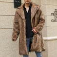 thumbnail image 6 of Lovskoo 2024 Mens Winter Coats Faux Fur Jacket Thick Warm Long Sleeve Open Front Cardigan Faux Furry Long Coat Jacket Solid V-Neck Outerwear Coffee, 6 of 9