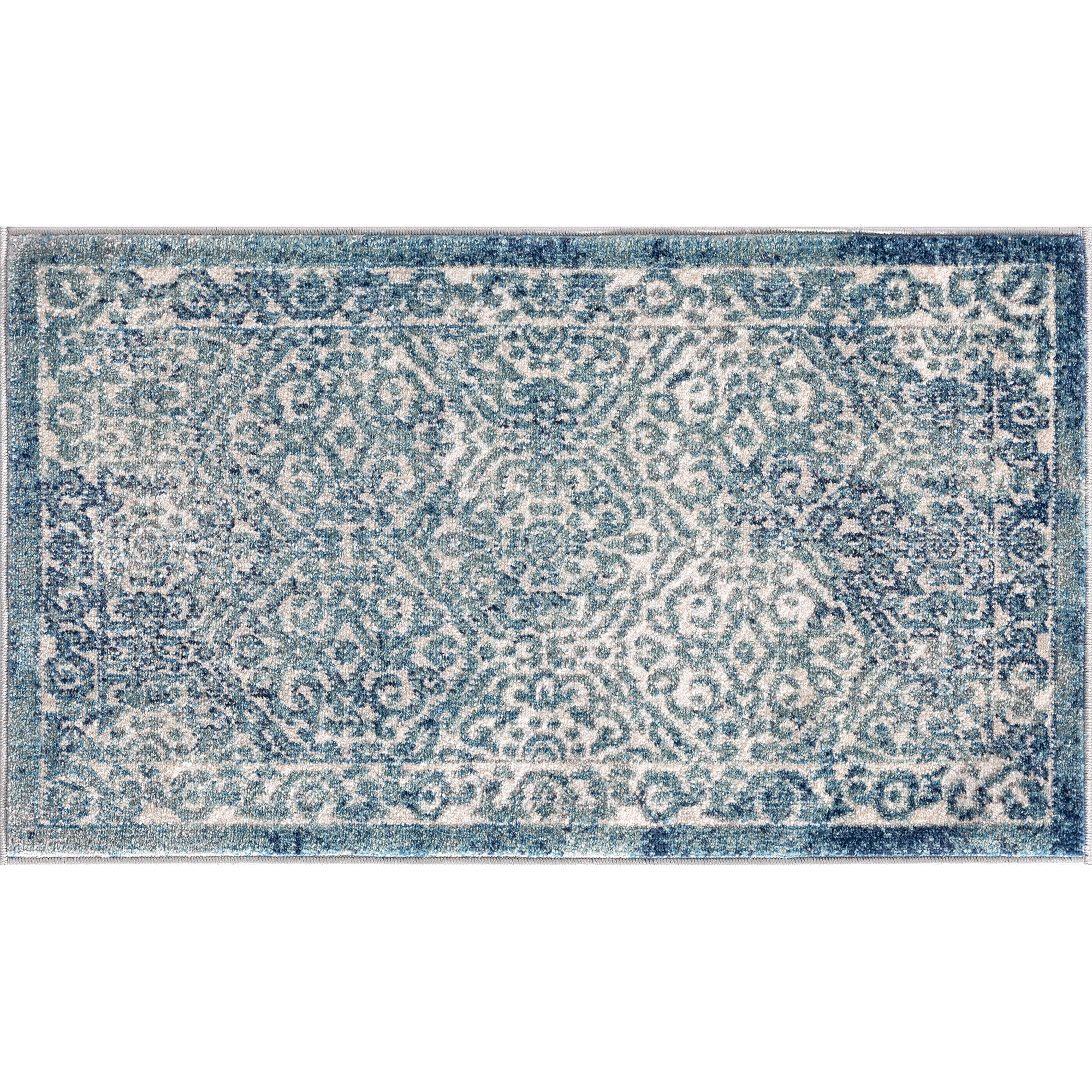 Traditional 2x3 Area Rug (2' x 3'4'') Floral Gray, Cream Indoor Scatter Easy to Clean
