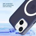 thumbnail image 3 of iPhone 14 Plus Clear Magnetic Transparent Case Rugged Lightweight Slim Shockproof Transparent Heavy Duty Case for iPhone 14 Plus, Navy, 3 of 7