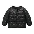 thumbnail image 3 of JUMEYU Jacket for Girls Girls Winter Puffer Lightweight Coat Thick Padded Soft Fleece Jacket with Hood 5T 6T (Black,5-6 Years), 3 of 7