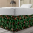 thumbnail image 1 of Plants Bed Skirt, Natural Theme Exotic Botanical Pattern Along Tropical Palm Leaves and Flowers Motifs, Elastic Bedskirt Dust Ruffle Wrap Around for Bedding Decor, 4 Sizes, Multicolor, by Ambesonne, 1 of 2