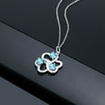 thumbnail image 4 of Gem Stone King 925 Sterling Silver Swiss Blue Topaz Pendant Necklace for Women | 1.07 Cttw | Gemstone November Birthstone | Round 4MM | With 18 inch Chain, 4 of 4