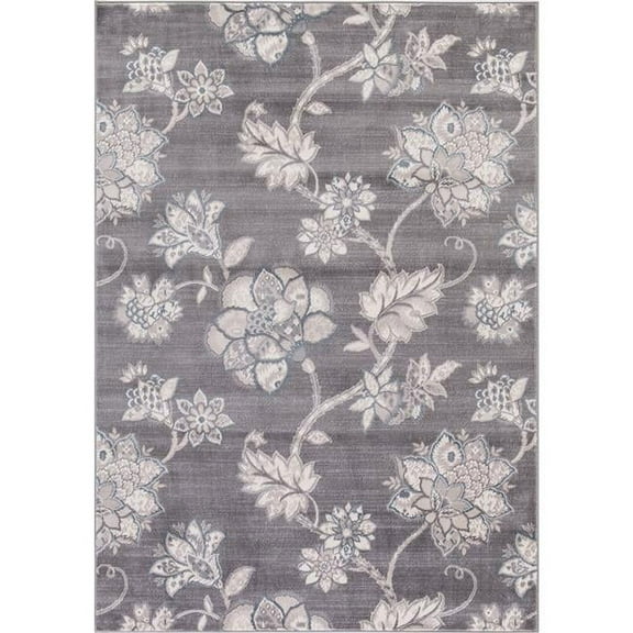 Concord Global 45167 7 ft. 10 in. x 10 ft. 6 in. Lara Floral Harmony - Grey