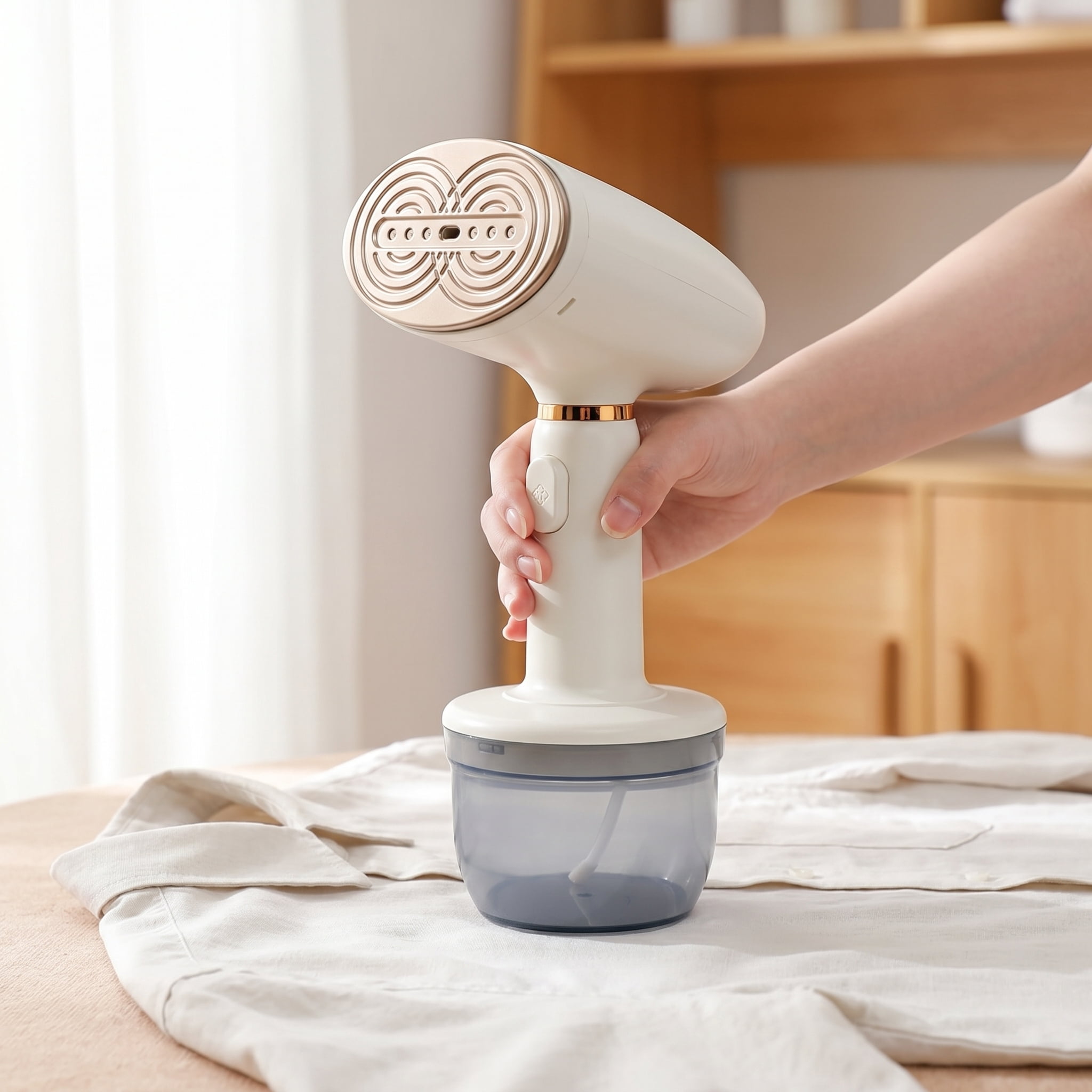 Handheld Steamer for Clothes with 2-Level Temperature Control, 1000W Portable Travel Garment Steamer & Mini Iron, 60-Min Continuous Steam for Home and Travel, Heat-Resistant Design