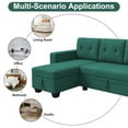 thumbnail image 5 of DEALTOPS Linen Reversible Sleeper Sectional Sofa Bed with Storage Chaise,Green, 5 of 11