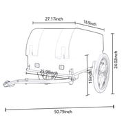 Heavy-Duty Bike Cargo Trailer, 88LBS Capacity, Foldable & Waterproof for Camping