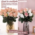 thumbnail image 4 of 12pcs Half Opened Artificial Rose Buds,17 Inch Real Touch Silk Roses with Partially Opened Flowers, Artificial Flower for Home Décor Centerpiece Wedding Bouquet,Red, 4 of 5