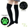 thumbnail image 2 of Littleforbig Thigh High Cosplay 3D Night-Glow Paw Pad Silicone Kitten Over The Knee Silk Stockings - Green Black, 2 of 5