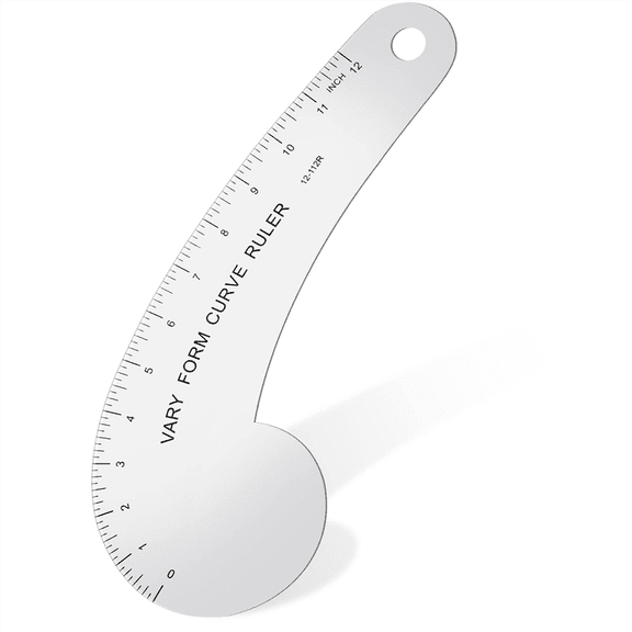 Vary Form Curve Ruler 12Inch Solid Metal French Hip for Measuring Sewing Design Making ywm58