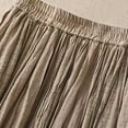 thumbnail image 5 of Mrat Plus Size Skirts for Curvy Ladies Women's Summer Solid Elastic Waist Cotton Linen Ankle Beach Skirt Summer Skirts S-33 Khaki M, 5 of 8