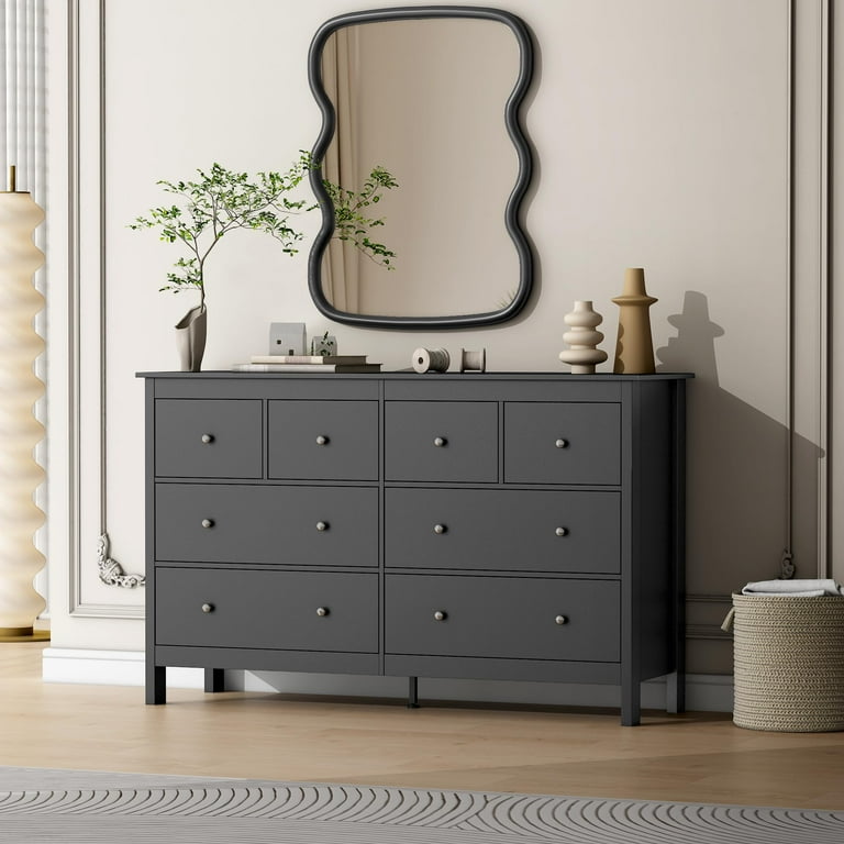Black Dresser, Cuoote 8 Drawer Dresser for Bedroom, 50 Inch Wide Modern Chest of Drawers, Tall Bedroom Furniture Storage Organizer, Adult Unisex, Size Black Dresser, Cuoote 8 Drawer Dresser for Bedroom, 50 Inch Wide Modern Chest of Drawers, Tall Bedroom Furniture Storage Organizer, Adult Unisex, Size
