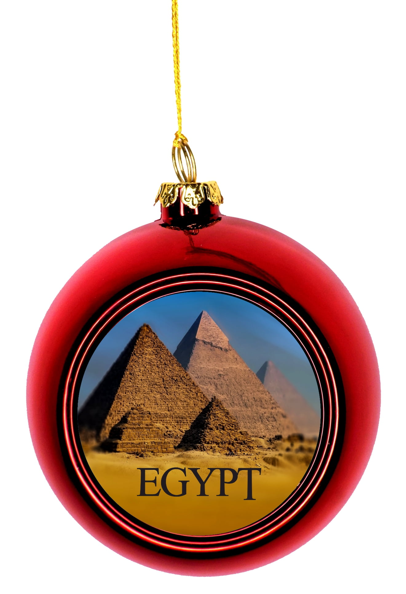 Christmas Ornaments Travel Egypt Giza Pyramids Ball Ornaments Red