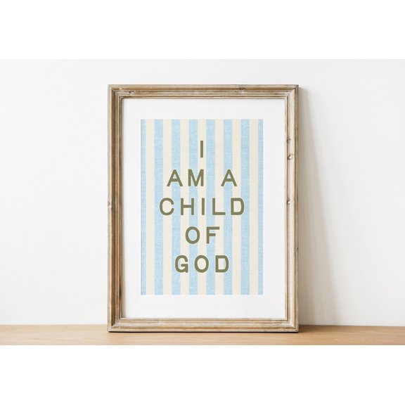 I Am A Child Of God Christian Nautical Nursery Scripture Bible Verse Song Wall Decor