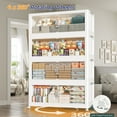 thumbnail image 6 of Fangtueh 150GAL Plastic Storage Bins with Lid, 600QT Extra Large Stackable Closet Organizers and Storage, Collapsible Storage Boxes with Wheels, Folding Cabinet for Home Kitchen Office, 5Pack White, 6 of 8