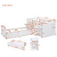 thumbnail image 2 of Harper & Bright Designs Twin Low Loft Bed with 7 Drawers and Full Guardrails, L-Shaped Twin Loft and Twin Platform Bed for Boys Girls Bedroom, White, 2 of 13