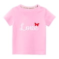 thumbnail image 1 of Penkiiy Mode Mignon pour Tout-Petits Garçons Filles Col Rond Imprimé Manches Courtes 4-5 Ans Rose, 1 of 6