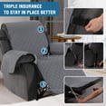 thumbnail image 3 of Funda reversible para silla para perros, repelente al agua para mascotas, funda para sofá, funda para silla, correas gruesas de 2.0 in, protector de silla antideslizante, asiento acolchado suave, ancho de hasta 21.0 in (sillón, marfil/beige), gris/beige, sillón reclinable de gran tamaño, 3 of 5