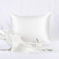 thumbnail image 5 of PiccoCasa 25 Momme Silk Pillowcase with Zipper Closure, Standard White, 5 of 9