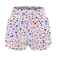 thumbnail image 4 of Womens Dresses Summer Patriotic Printed Mini Skirt Daily All Match Soft Breathable Elastic Pocket Sports Bottom, 4 of 6