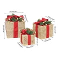 thumbnail image 3 of ZPAQI Set of 3 Christmas Gift Boxes With Bowknot Present Box Ornament Under The Tree, 3 of 15