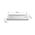 thumbnail image 2 of Kohler K-9054 Salient 60" X 30" Single Threshold Shower Base - White, 2 of 7
