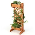 thumbnail image 2 of Costway Jardinière à 2 Niveaux, Bac de Jardin Surélevé Vertical en Bois avec Treillis, 2 of 10