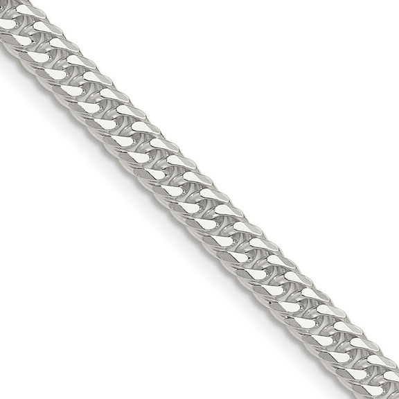 Auriga Fine Jewelry 925 Sterling Silver Polished 4.8 mm Double Diamond-cut Curb Chain Necklace for Men 16"