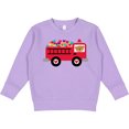thumbnail image 2 of Inktastic Valentine Fire Truck Heart Bear Toddler Sweatshirt, 2 of 4