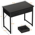 thumbnail image 3 of Small Desk with Fabric Drawers- for Bedroom, Vanity Desk with Storage, Home Office Computer Desk for Small Spaces, 32 Inch Modern Work Writing Study Table,Black, 3 of 16
