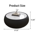 thumbnail image 3 of Kevinplus Stone Top Drum Shape Leather Coffee Table for Living Room Furniture,Black,27.55 Inch, 3 of 5
