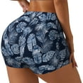 thumbnail image 2 of Wukai Tropical Leaves Print Pack Biker Shorts for Women Yoga Workout Gym Running Scrunch Active Shorts-Large, 2 of 8
