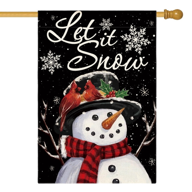 Banner AVOIN colorlife Let It Snow, 71 x 102 cm, doble cara