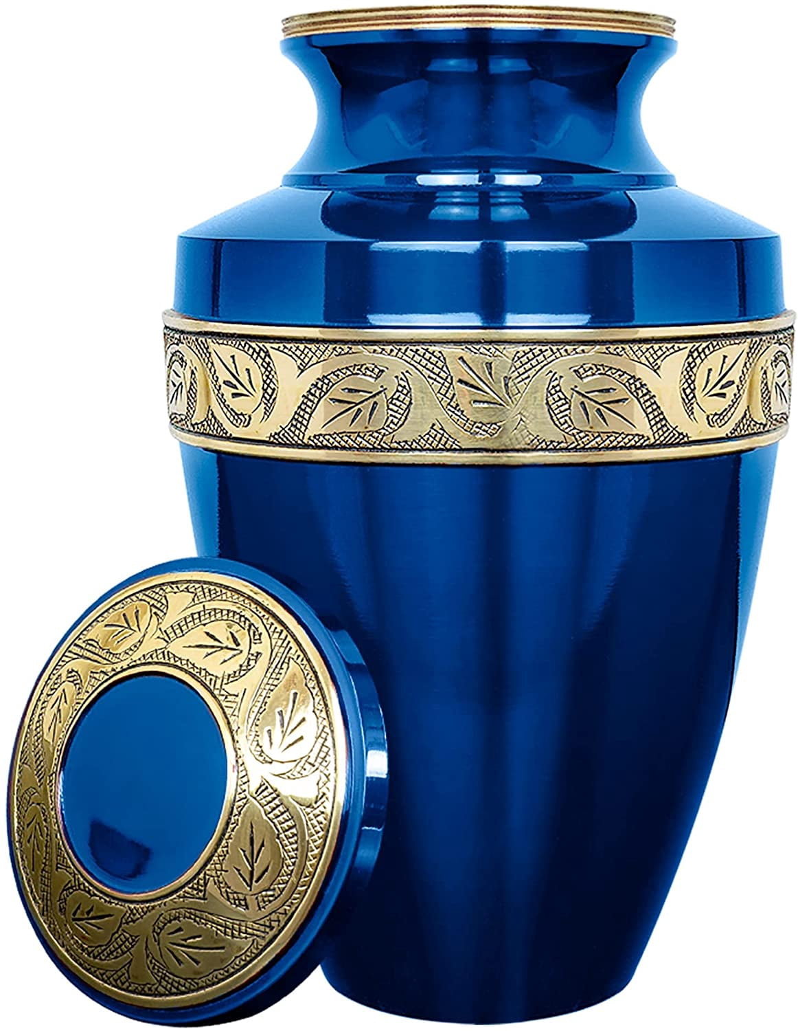 Petite Urne Souvenir En Céramique Pour Cendres - 4.1 Cm De Haut, Capacité ~3.1 Cm³ (1 Cuillère), Couvercle Étanche, Bleu