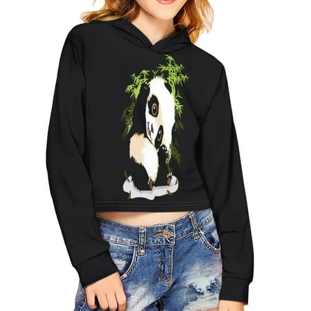 

Renewold Smiling Panda Cute Hoodies for Teen Girls Aged 7-8 Long Sleeve Crop Tops Pullover Sweatshirts Lightweight Breathable Shirts Fall Winter Waorkout Jacket
