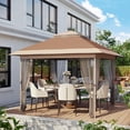 thumbnail image 2 of Studyset 12x12 FT Gazebo,Canopy Tent with Mosquito Netting,Adjustable Height Outdoor Gazebo with Wheeled Carry Bag,Outdoor Canopy Tent for Backyard,Garden -All-Weather UV/Waterproof Shelter, 2 of 9