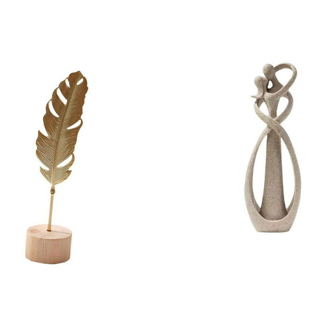 Escultura de hoja de metal creativa nórdica, figura abstracta, adorno para mesa, fiesta, hogar, con estatua de amantes besándose, colección de arte, r