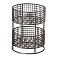 thumbnail image 2 of Cesta de almacenamiento, cesta de frutas de malla metálica, estante de cocina, cesta de alambre con hierro resistente para una organización eficiente negro, 2 of 7