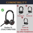 thumbnail image 2 of SOULWIT Lambskin Earpads Replacement for Jabra Evolve 75(75UC 75MS 75SE) Stereo Wireless Bluetooth Headset, Ear Pads Cushions with High-Density Noise Isolation Foam - Black, 2 of 4