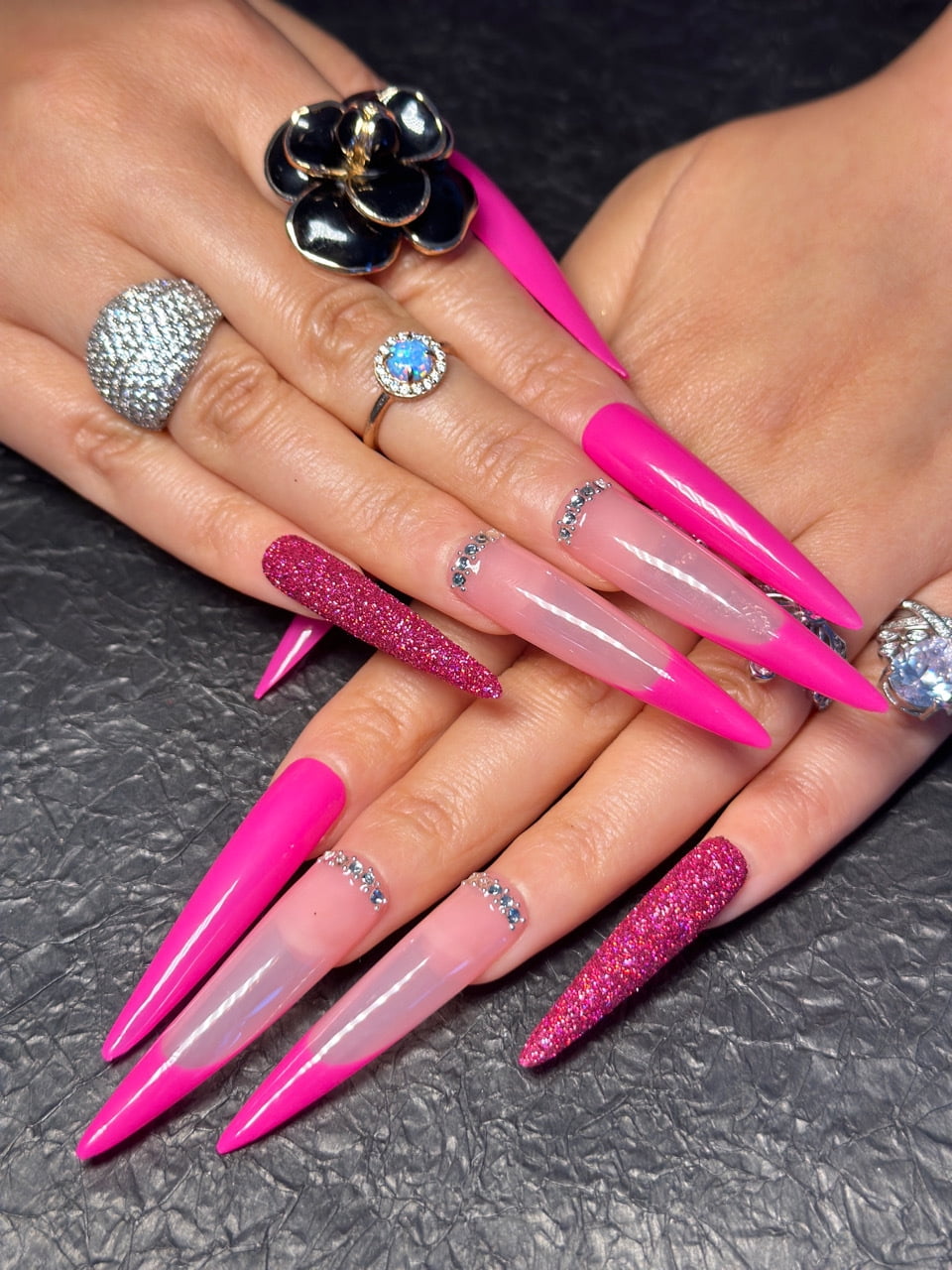 Glam Pink Handmade Press-On Nails (10 Pcs)